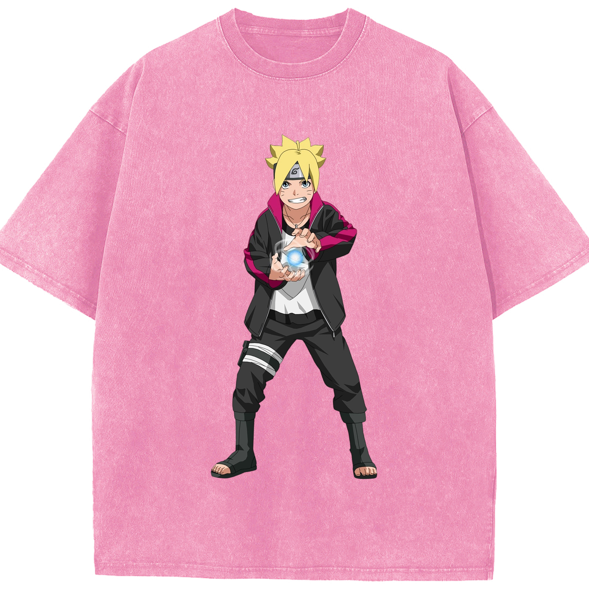 （画像用） NARUTO -ナルト- うずまき ボルト Uzumaki Boruto 綿100% ヴィンテージ風 半袖Tシャツ（フロントプリント）